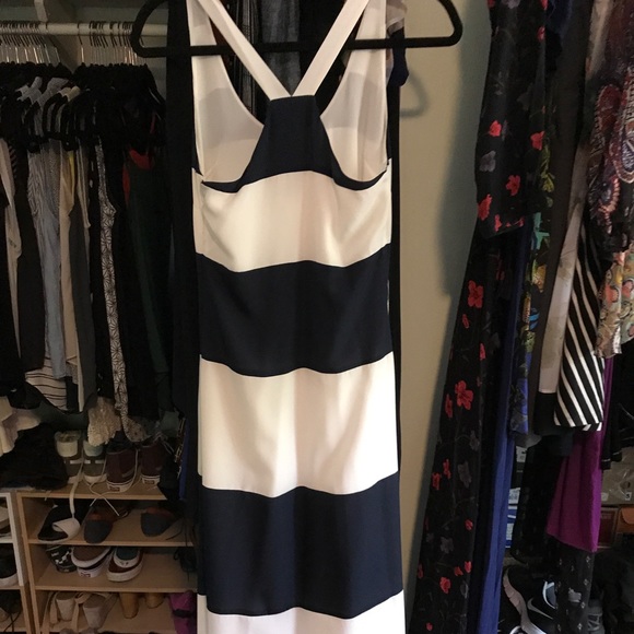 Blue & White Striped Maxi Dress - Picture 3 of 8